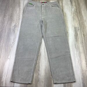 Empyre Tori Corduroy Relaxed Pants Womens Size 14 Gray Straight High Rise 36x32